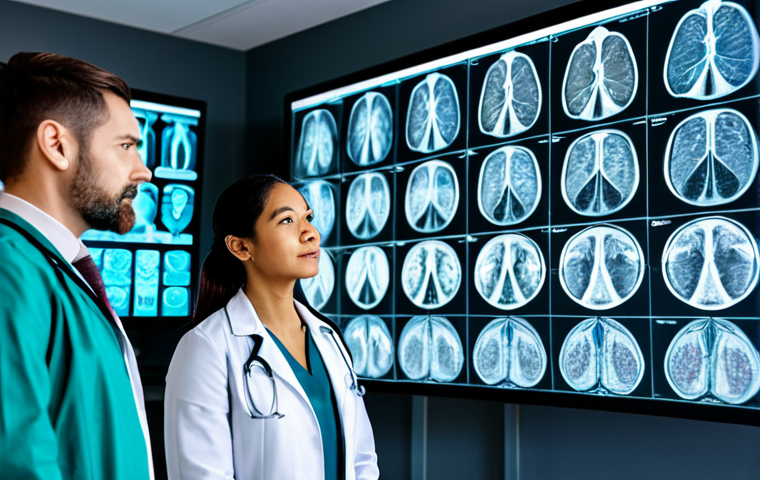 **
"A team of diverse medical professionals, including doctors and data scientists, collaborating around a large screen displaying medical images and AI analysis. Modern hospital setting, well-lit. The scene emphasizes data quality and algorithm accuracy in medical diagnosis. Appropriate attire, fully clothed, safe for work, professional setting, perfect anatomy, natural proportions, high quality."
**