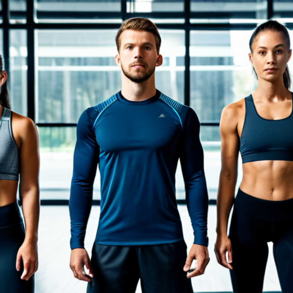 Smart Fabric Application**

"A diverse group of athletes wearing smart athletic apparel during a workout session in a modern gym, the clothing subtly displaying embedded sensor technology, fully clothed, appropriate attire, safe for work, perfect anatomy, natural proportions, professional sports photography, high quality, showcasing technological innovation, family-friendly."

**