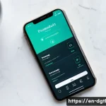 Home 18 디지털 헬스케어의 사용자 경험 개선 전략 - A sleek, modern digital health app dashboard displayed on a smartphone screen, showcasing clear, org...